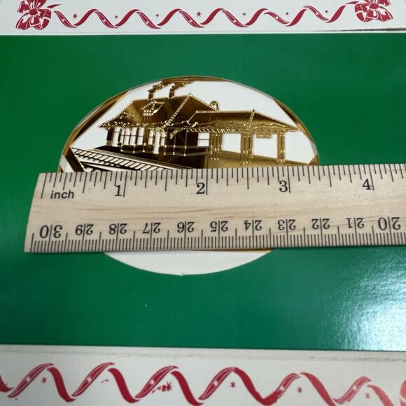 Van Buren Depot 1995 Gold Tone Train Station Ornament Collectible Rare Vintage - Picture 9 of 9